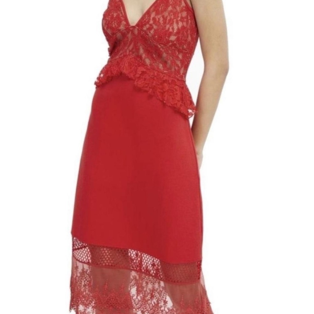 French Connection Red Lace Dress